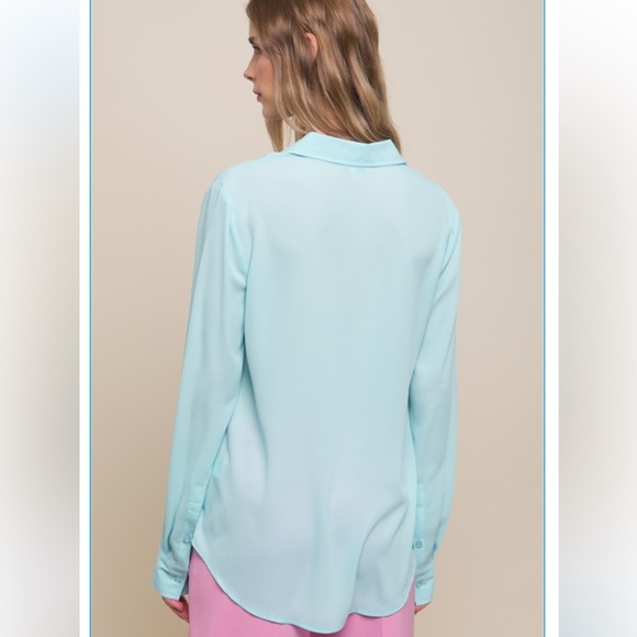 20 Fabulous Loose Fit Long Sleeve Button Down Blouse Shirt - Picture 4 of 4